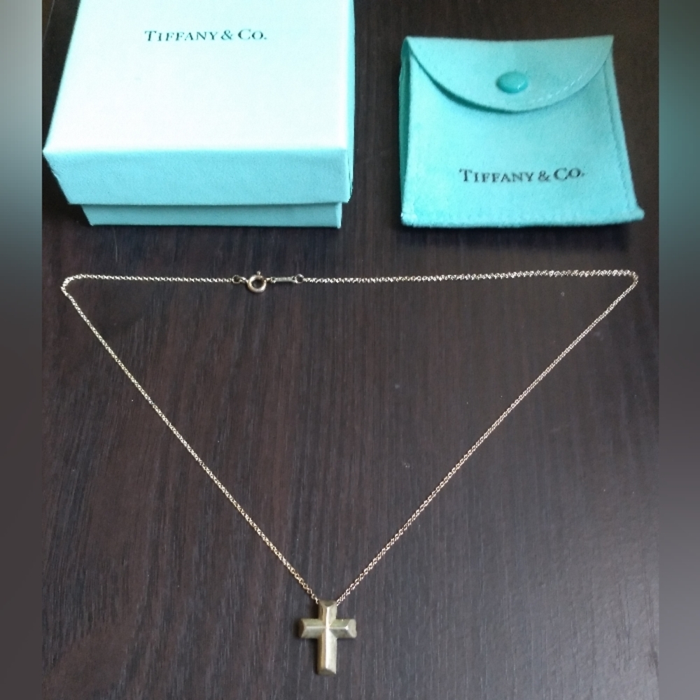 Tiffany & Co. Paloma Picasso 925 Silver, Tenderness Cross Pendant Necklace